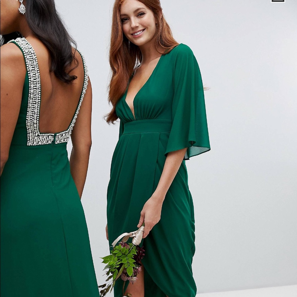 TFNC midi wrap bridesmaids dress